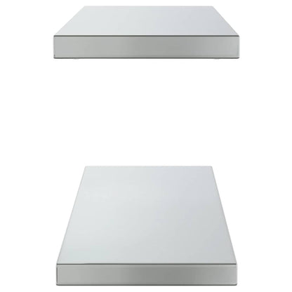 Mensole a Muro 2 pz 75x23,5cm Argento in Acciaio Inossidabile | homemem39