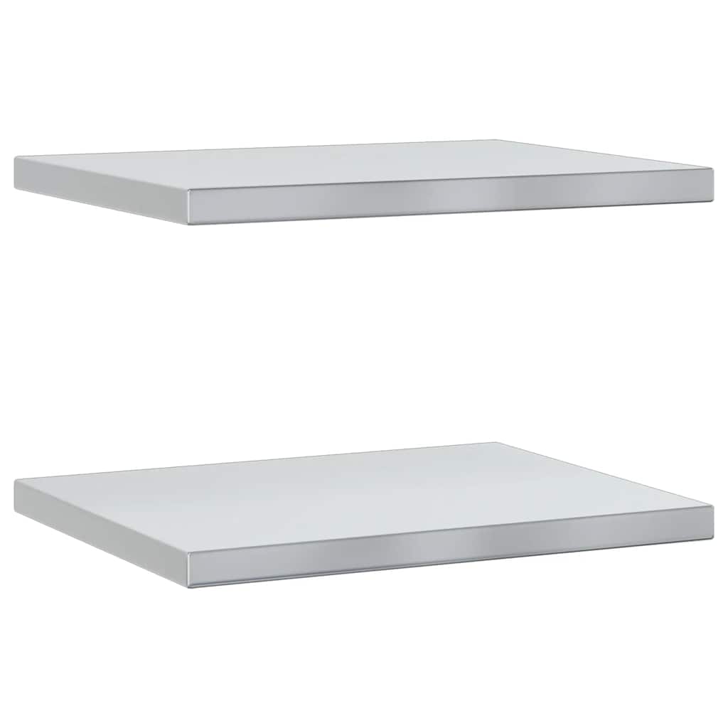 Mensole a Muro 2 pz 50x40 cm Argento in Acciaio Inossidabile | homemem39