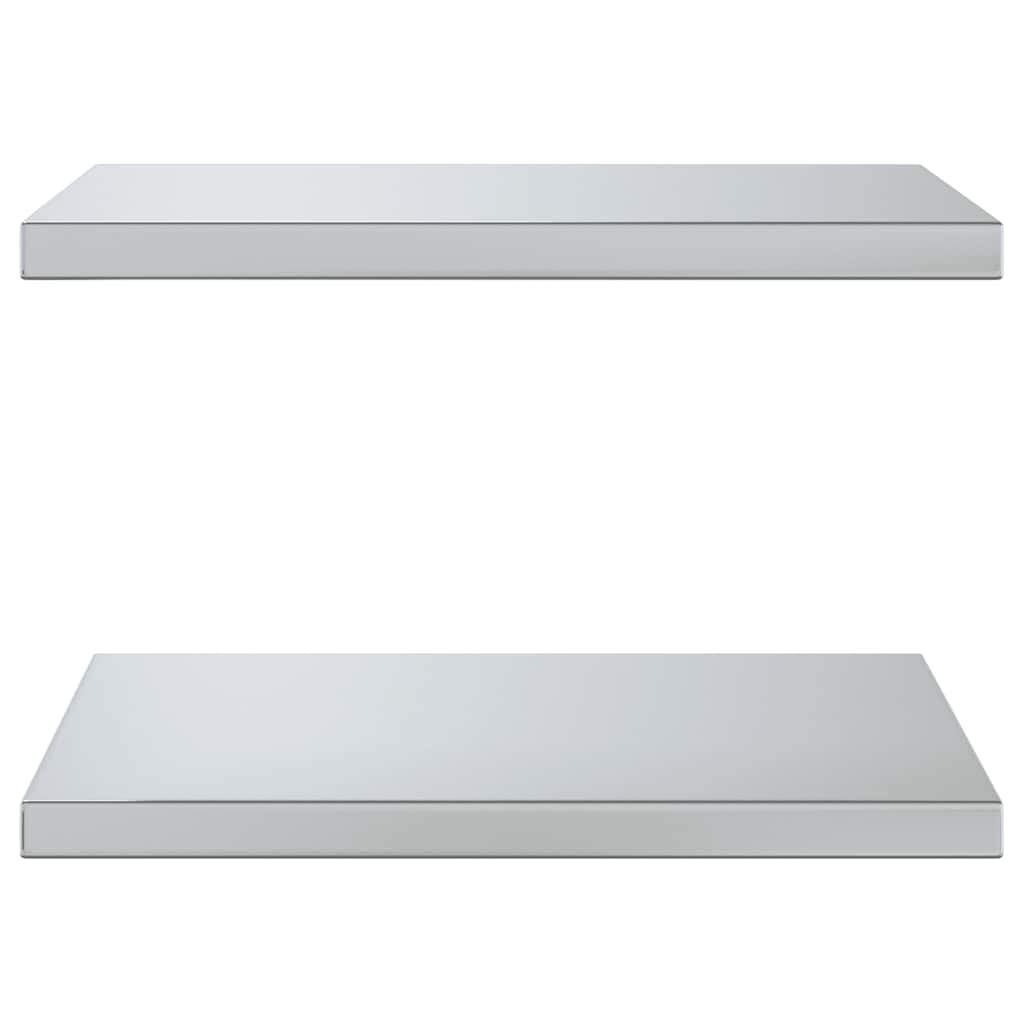 Mensole a Muro 2 pz 50x40 cm Argento in Acciaio Inossidabile