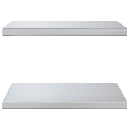 Mensole a Muro 2 pz 50x40 cm Argento in Acciaio Inossidabile