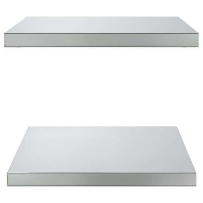 Mensole a Muro 2 pz 50x40 cm Argento in Acciaio Inossidabile | homemem39