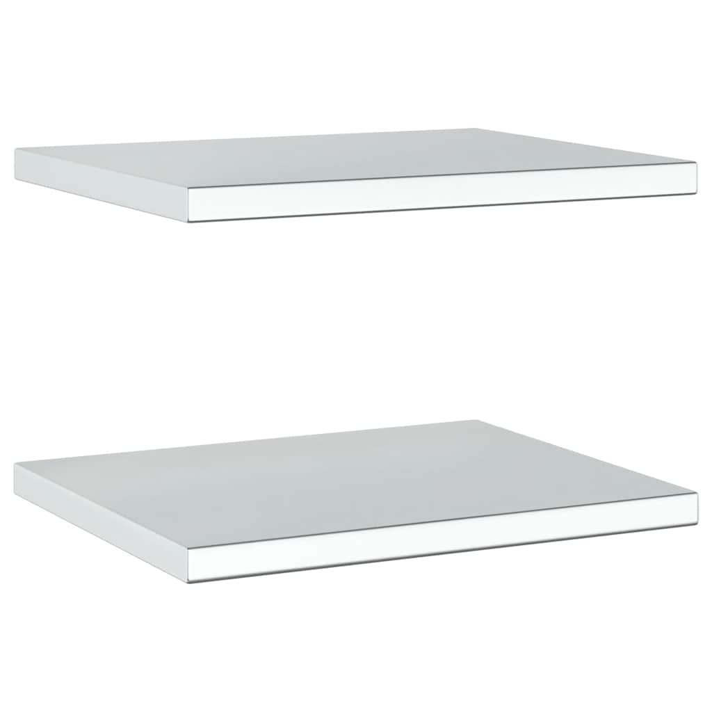 Mensole a Muro 2 pz 50x40 cm Argento in Acciaio Inossidabile | homemem39