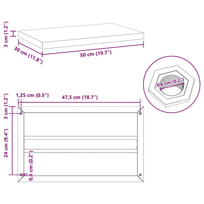 Mensole a Muro 2 pz 50x30 cm Argento in Acciaio Inossidabile | homemem39