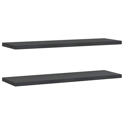 Mensole a Muro 2 pz 100x30 cm Nero in Acciaio Inossidabile | homemem39