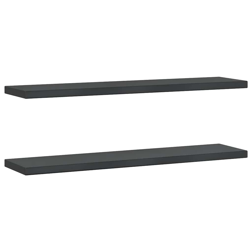 Mensole a Muro 2 pz 100x23,5 cm Nero in Acciaio Inossidabile | homemem39