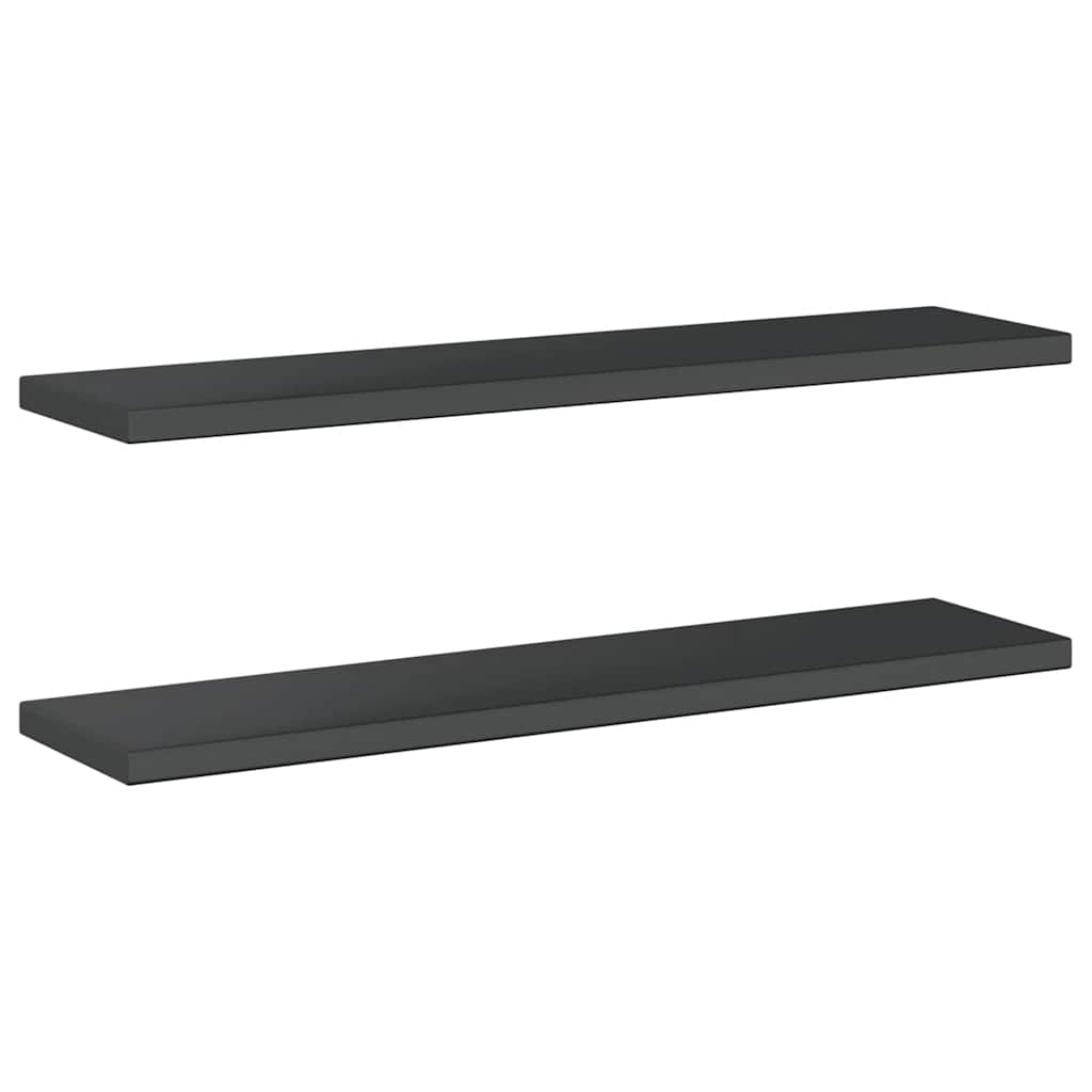 Mensole a Muro 2 pz 100x23,5 cm Nero in Acciaio Inossidabile | homemem39