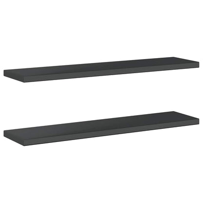 Mensole a Muro 2 pz 100x23,5 cm Nero in Acciaio Inossidabile | homemem39