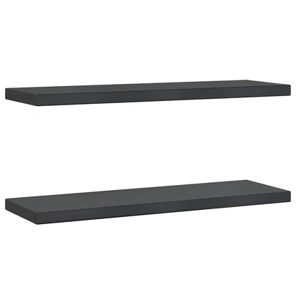 Mensole a Muro 2 pz 75x23,5 cm Nero in Acciaio Inossidabile | homemem39
