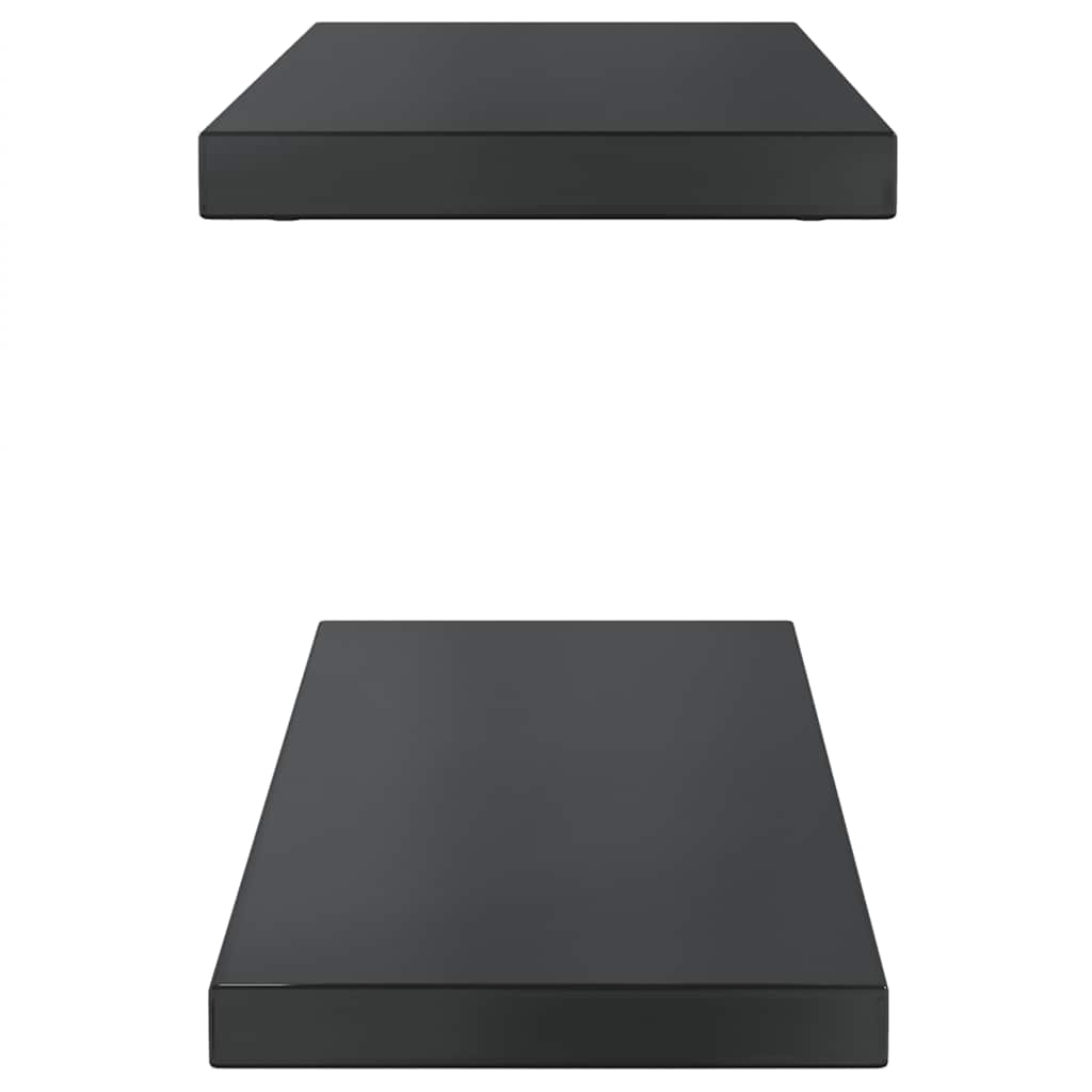 Mensole a Muro 2 pz 75x23,5 cm Nero in Acciaio Inossidabile | homemem39