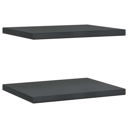 Mensole a Muro 2 pz 50x40 cm Nero in Acciaio Inossidabile | homemem39