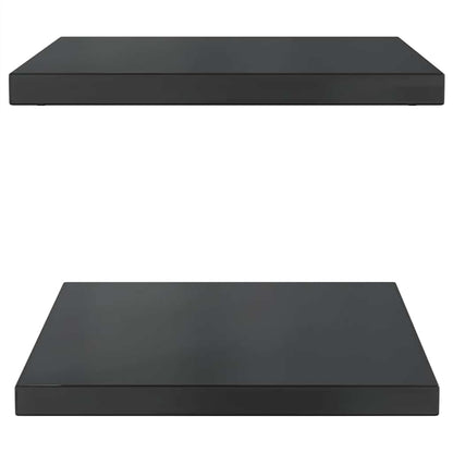 Mensole a Muro 2 pz 50x40 cm Nero in Acciaio Inossidabile | homemem39