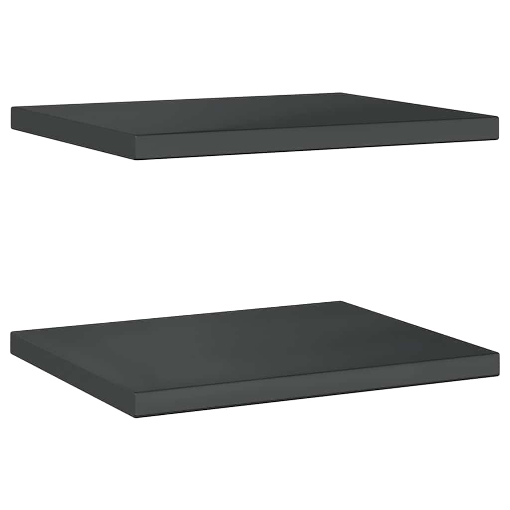 Mensole a Muro 2 pz 50x40 cm Nero in Acciaio Inossidabile | homemem39