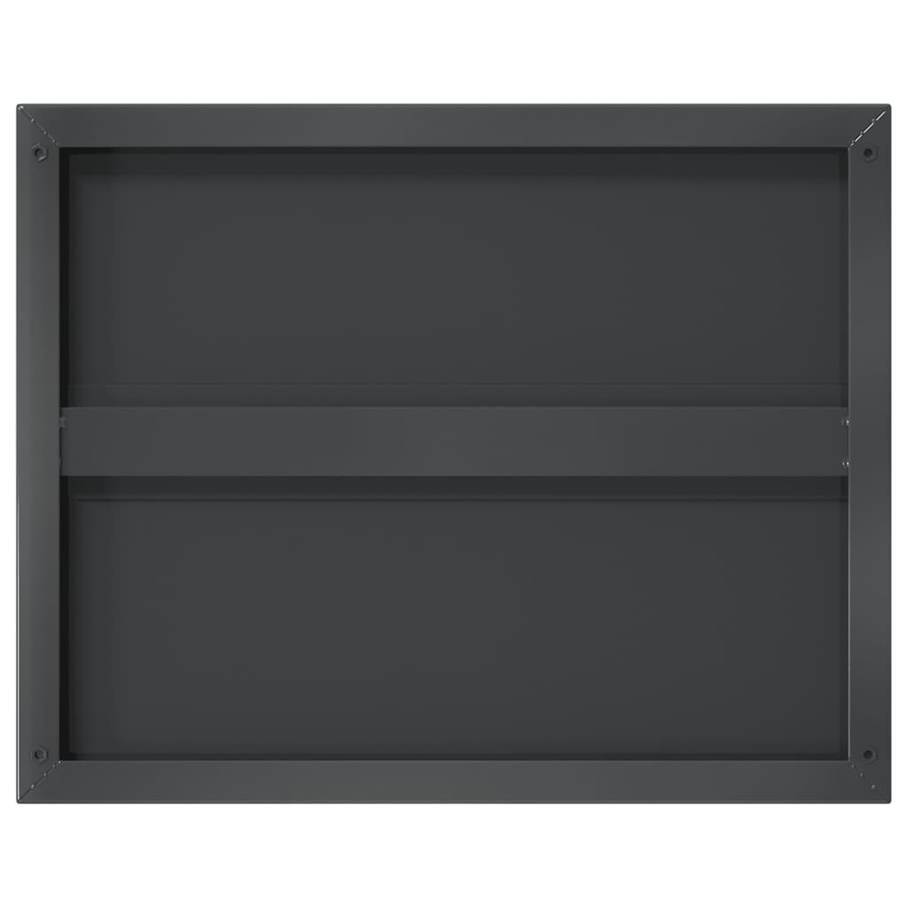 Mensole a Muro 2 pz 50x40 cm Nero in Acciaio Inossidabile | homemem39