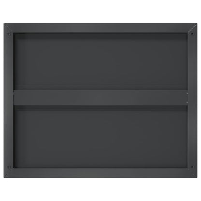 Mensole a Muro 2 pz 50x40 cm Nero in Acciaio Inossidabile | homemem39