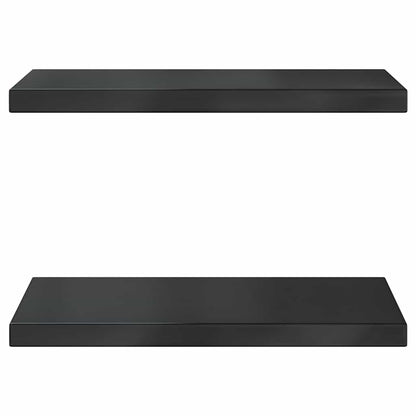 Mensole a Muro 2 pz 50x30 cm Nero in Acciaio Inossidabile