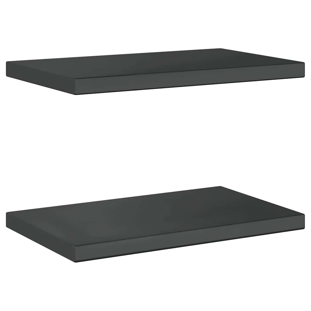Mensole a Muro 2 pz 50x30 cm Nero in Acciaio Inossidabile | homemem39