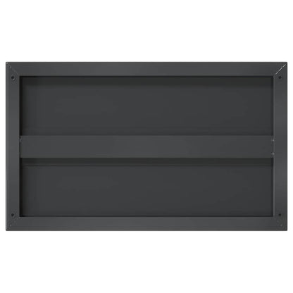 Mensole a Muro 2 pz 50x30 cm Nero in Acciaio Inossidabile | homemem39