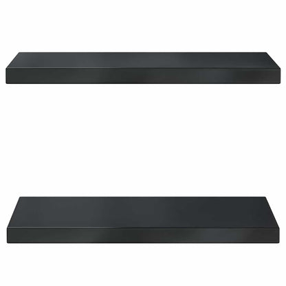 Mensole a Muro 2 pz 50x23,5 cm Nero in Acciaio Inossidabile