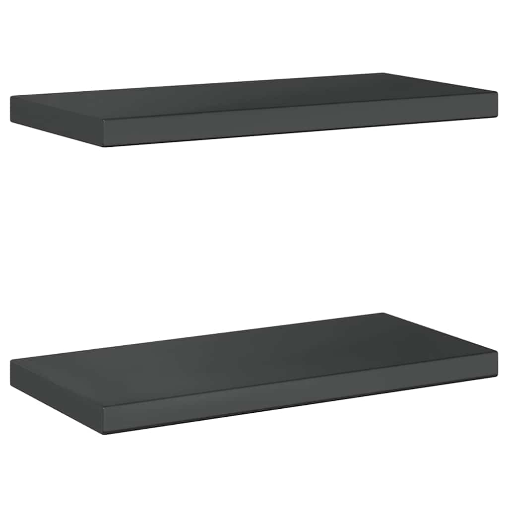 Mensole a Muro 2 pz 50x23,5 cm Nero in Acciaio Inossidabile | homemem39