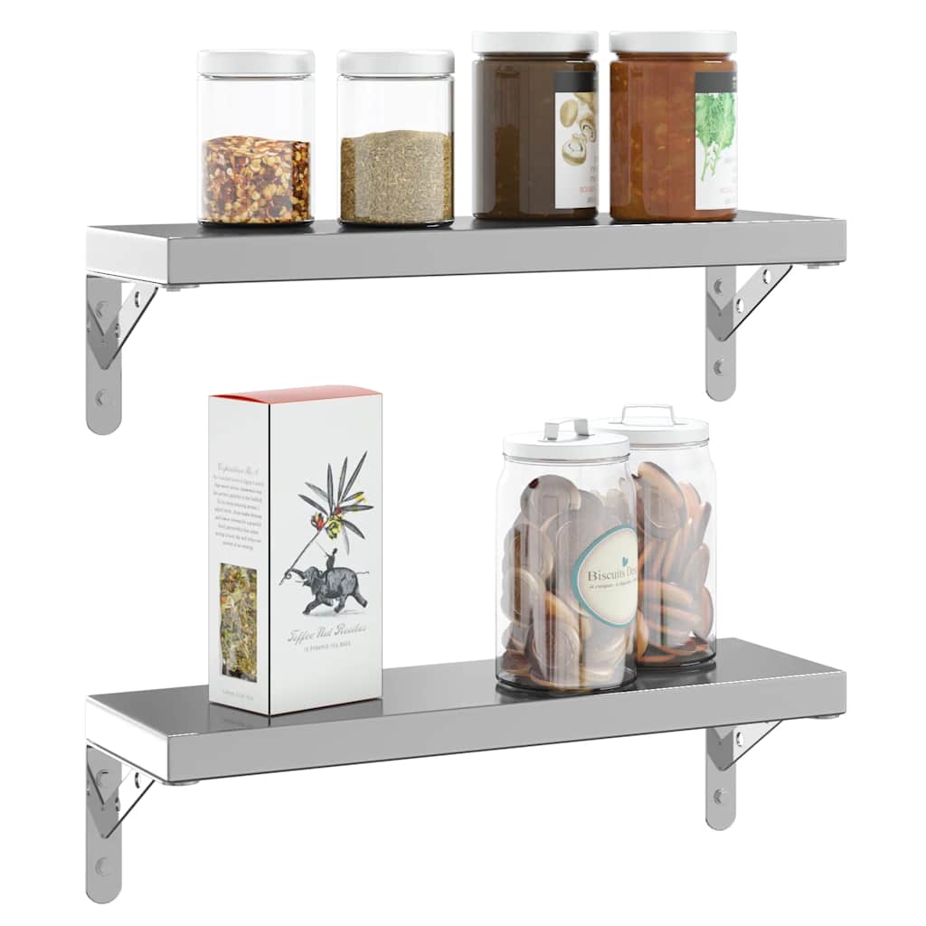 Staffe per Mensola 4 pz 15x2,5x11,5 cm in Acciaio Inox Argento | homemem39