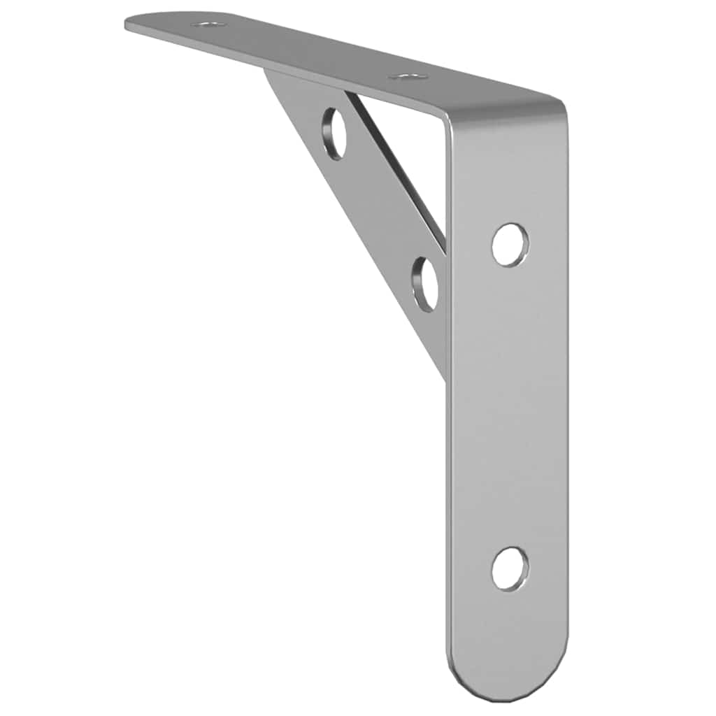 Staffe per Mensola 4 pz 15x2,5x11,5 cm in Acciaio Inox Argento | homemem39