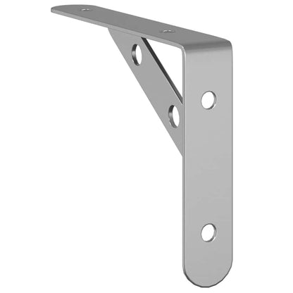 Staffe per Mensola 4 pz 15x2,5x11,5 cm in Acciaio Inox Argento