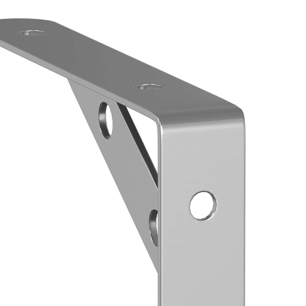 Staffe per Mensola 4 pz 15x2,5x11,5 cm in Acciaio Inox Argento | homemem39