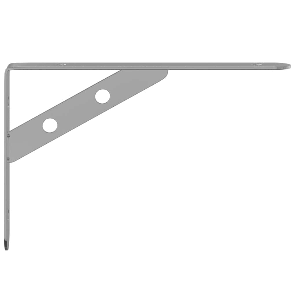 Staffe per Mensola 4 pz 20x2,5x14 cm in Acciaio Inox Argento | homemem39