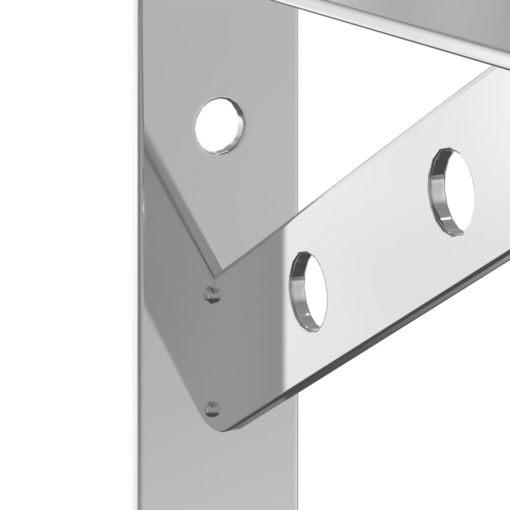 Staffe per Mensola 4 pz 20x2,5x14 cm in Acciaio Inox Argento | homemem39