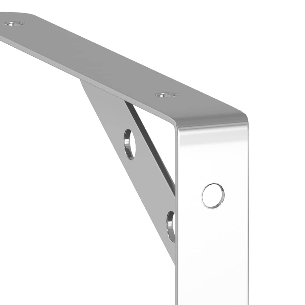 Staffe per Mensola 4 pz 20x2,5x14 cm in Acciaio Inox Argento | homemem39