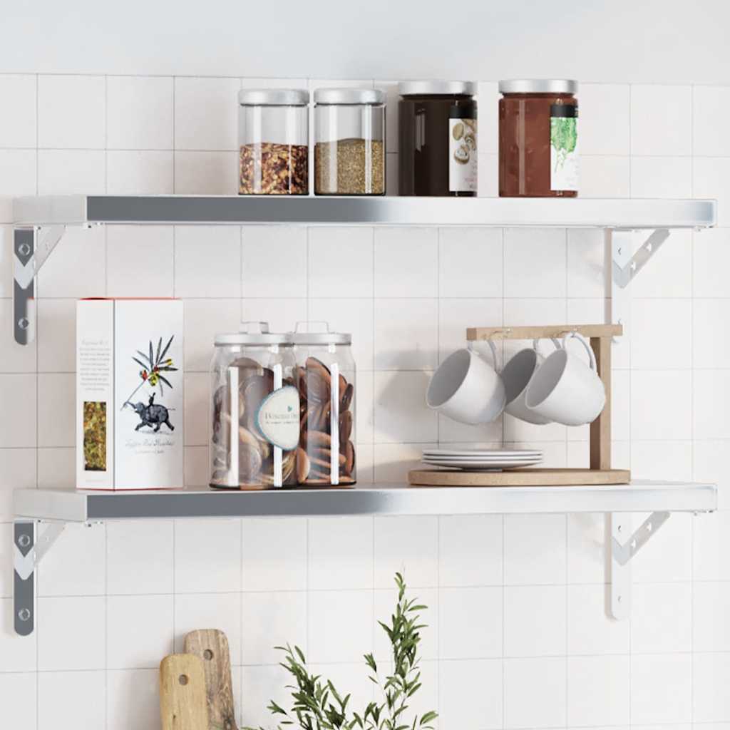 Staffe per Mensola 4 pz 20x2,5x14 cm in Acciaio Inox Argento | homemem39