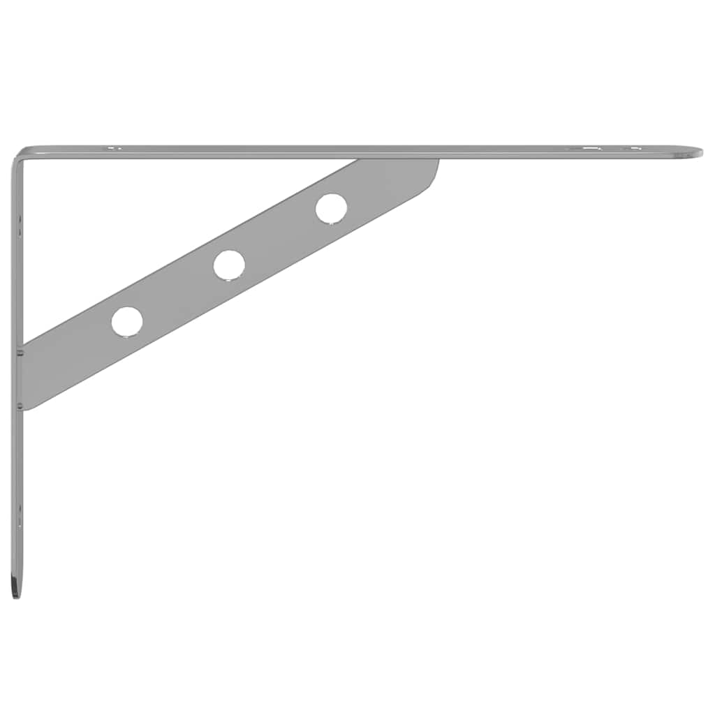 Staffe per Mensola 4 pz 23,5x2,5x15,5cm in Acciaio Inox Argento | homemem39