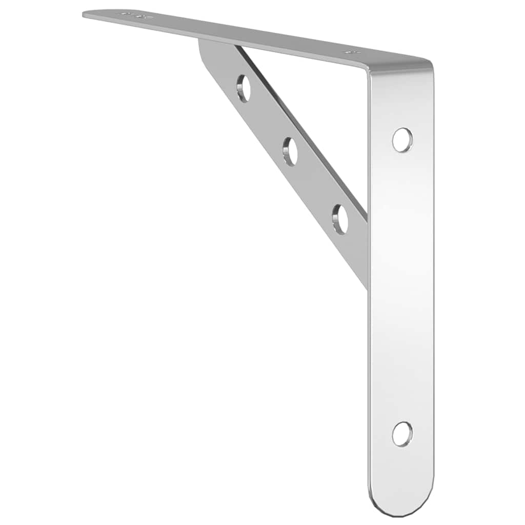 Staffe per Mensola 4 pz 23,5x2,5x15,5cm in Acciaio Inox Argento | homemem39