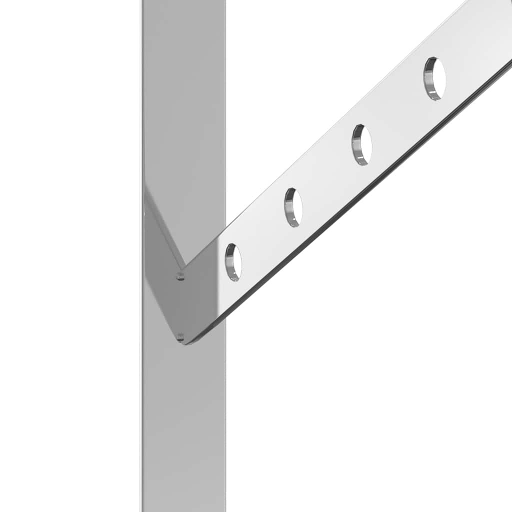 Staffe per Mensola 4 pz 23,5x2,5x15,5cm in Acciaio Inox Argento | homemem39
