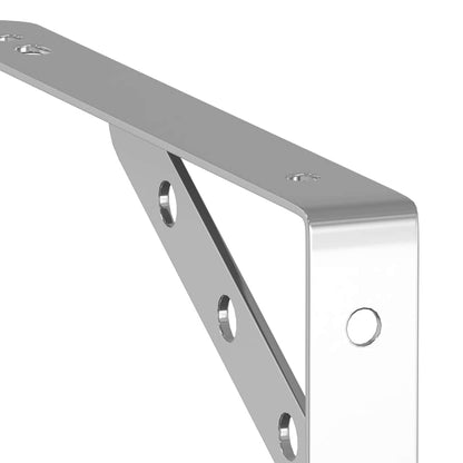 Staffe per Mensola 4 pz 23,5x2,5x15,5cm in Acciaio Inox Argento | homemem39