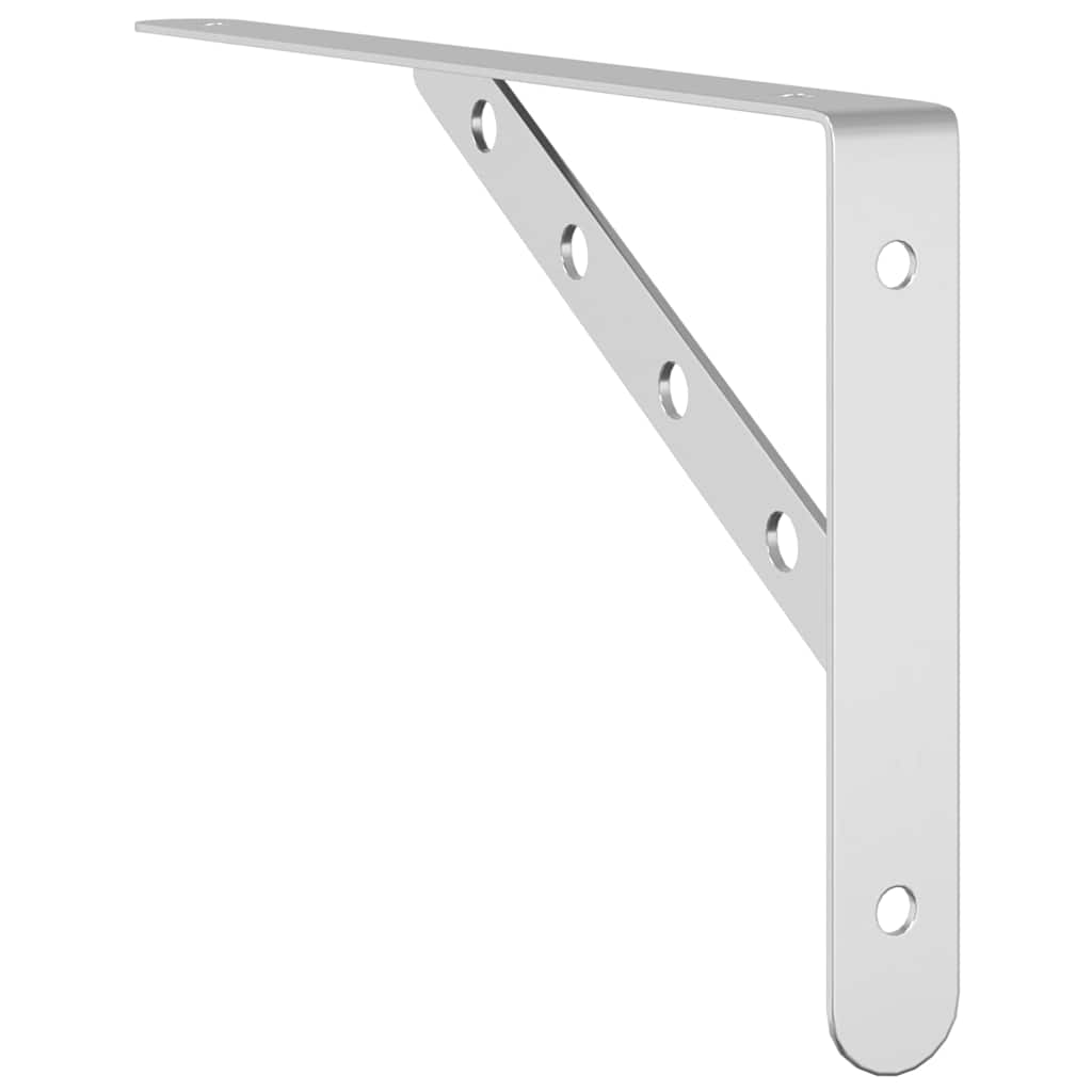 Staffe per Mensola 4 pz 30x2,5x15,5 cm in Acciaio Inox Argento