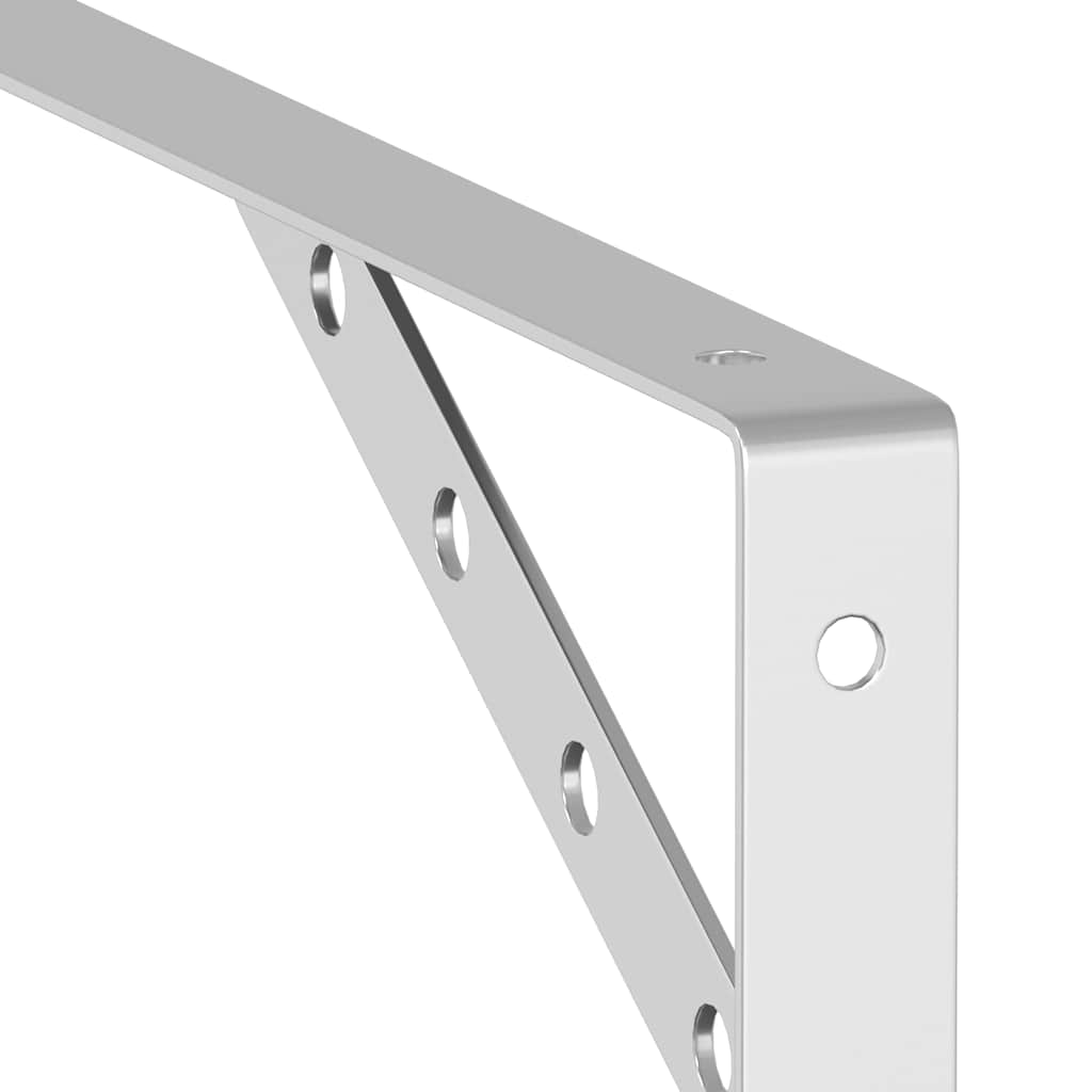 Staffe per Mensola 4 pz 30x2,5x15,5 cm in Acciaio Inox Argento | homemem39