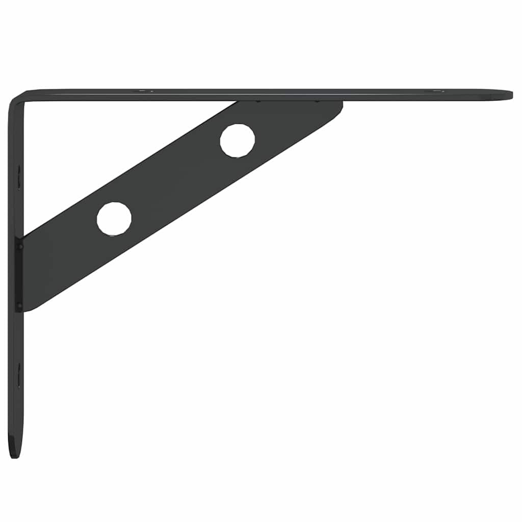 Staffe per Mensola 4 pz 15x2,5x11,5 cm in Acciaio Inox Nero | homemem39