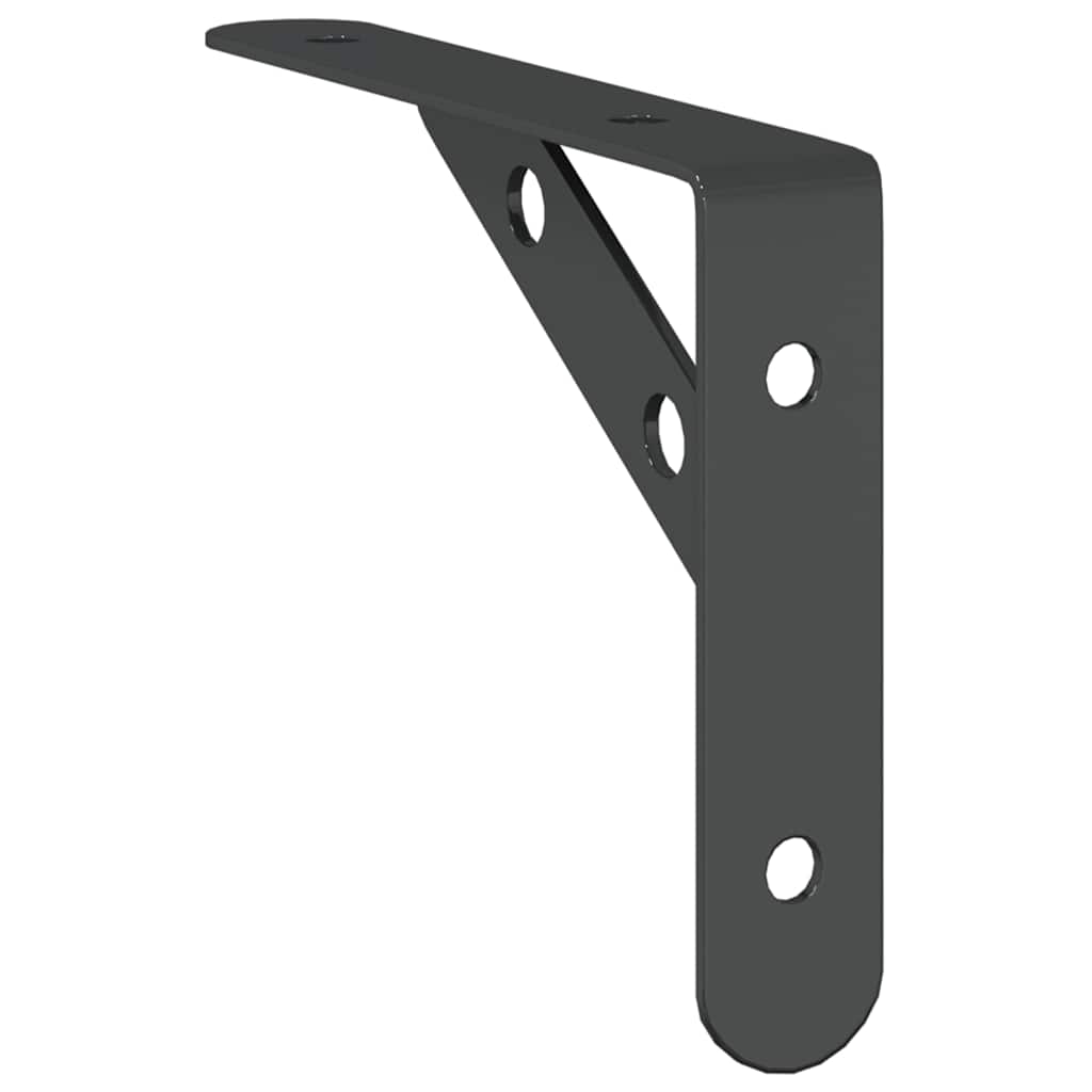 Staffe per Mensola 4 pz 15x2,5x11,5 cm in Acciaio Inox Nero | homemem39