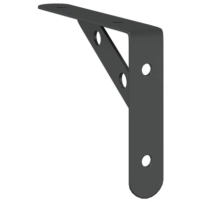 Staffe per Mensola 4 pz 15x2,5x11,5 cm in Acciaio Inox Nero | homemem39