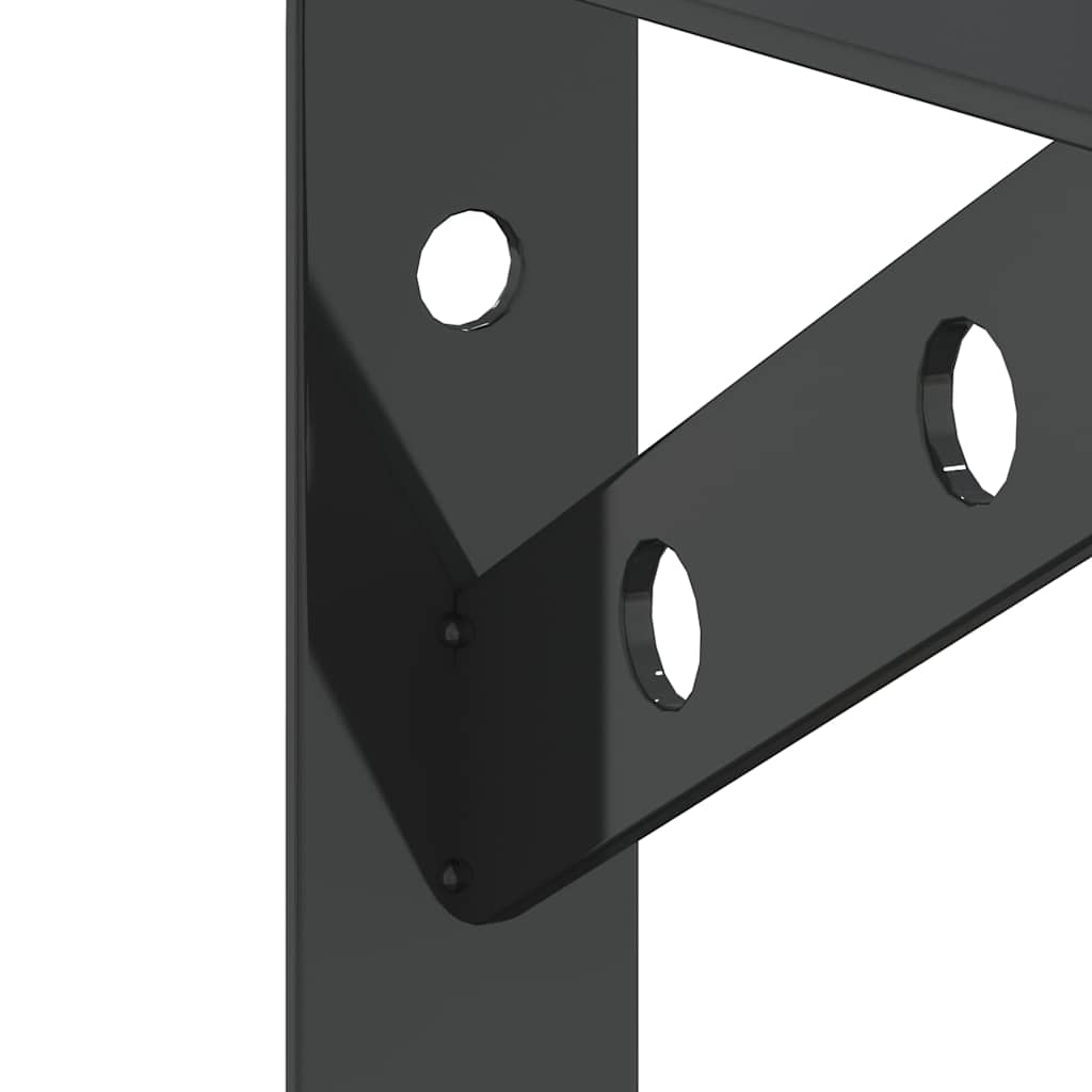 Staffe per Mensola 4 pz 15x2,5x11,5 cm in Acciaio Inox Nero | homemem39