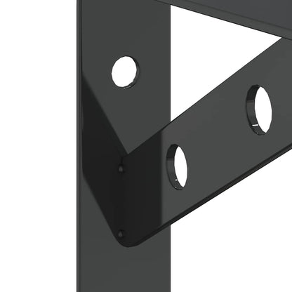 Staffe per Mensola 4 pz 15x2,5x11,5 cm in Acciaio Inox Nero | homemem39