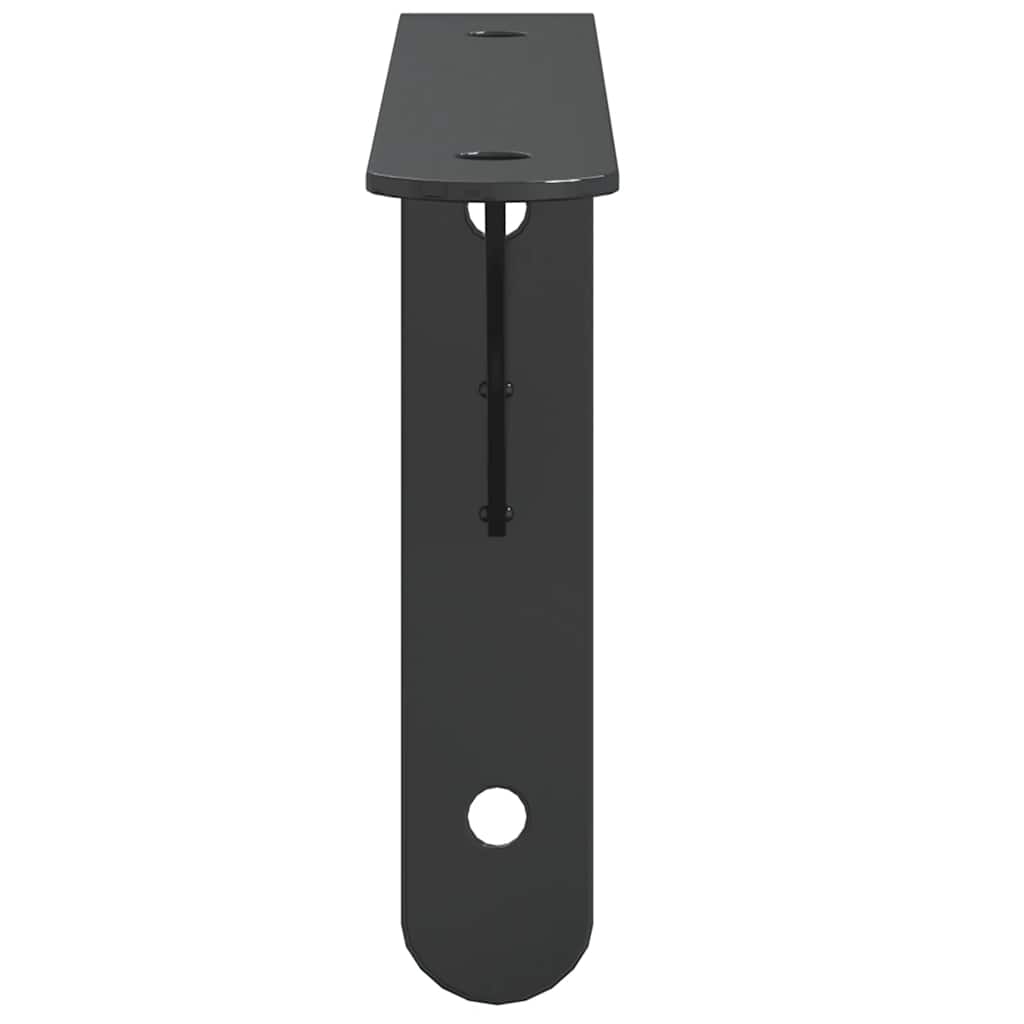 Staffe per Mensola 4 pz 20x2,5x14 cm in Acciaio Inox Nero | homemem39
