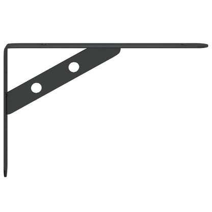 Staffe per Mensola 4 pz 20x2,5x14 cm in Acciaio Inox Nero | homemem39