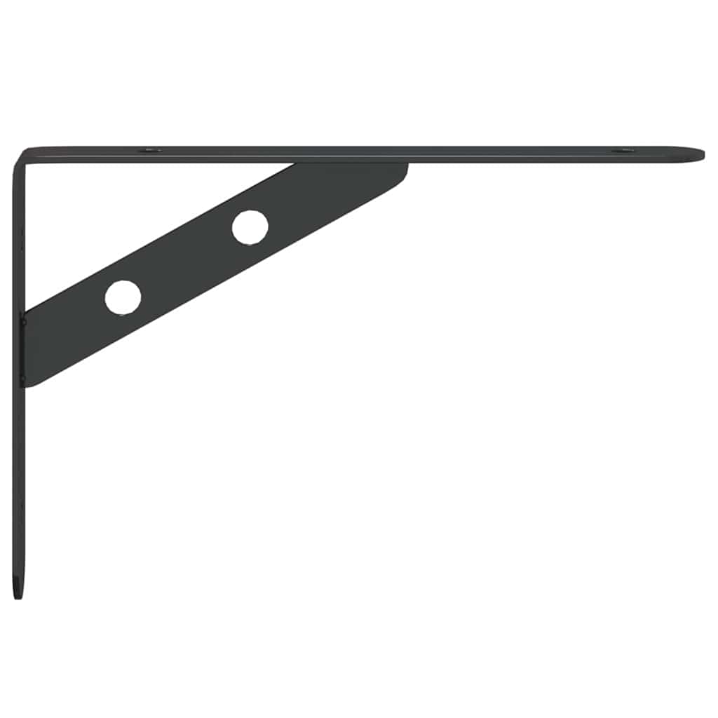 Staffe per Mensola 4 pz 20x2,5x14 cm in Acciaio Inox Nero