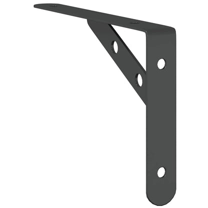 Staffe per Mensola 4 pz 20x2,5x14 cm in Acciaio Inox Nero | homemem39