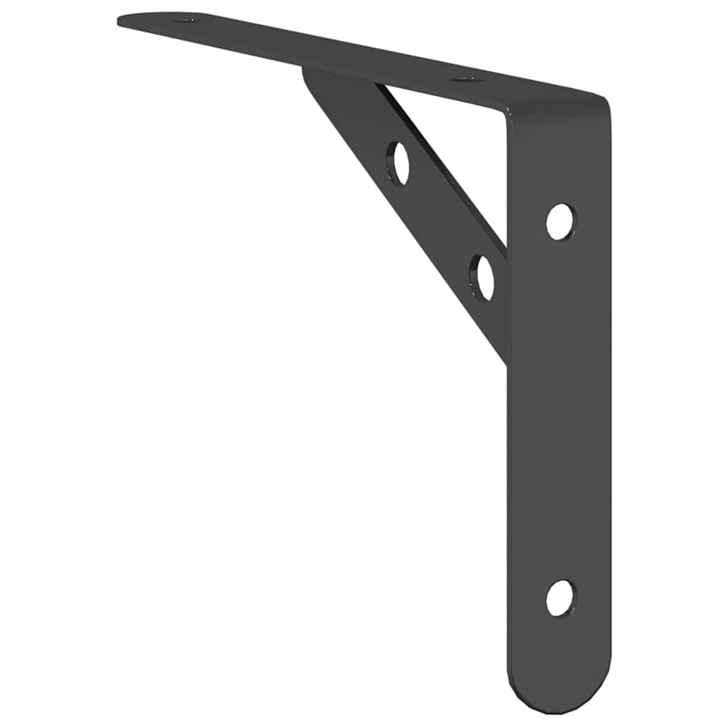 Staffe per Mensola 4 pz 20x2,5x14 cm in Acciaio Inox Nero