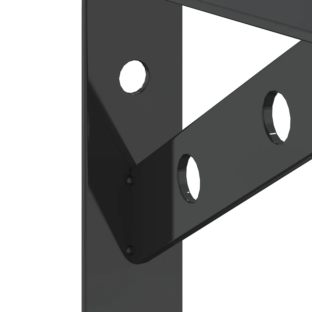 Staffe per Mensola 4 pz 20x2,5x14 cm in Acciaio Inox Nero