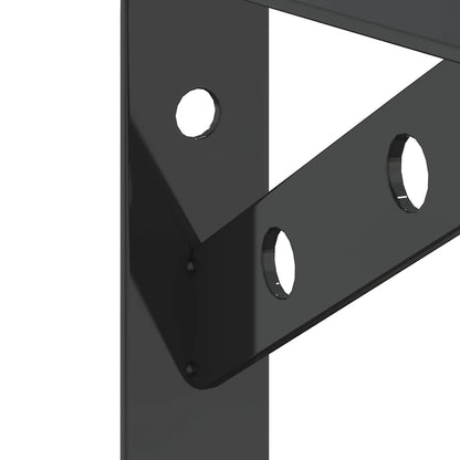 Staffe per Mensola 4 pz 20x2,5x14 cm in Acciaio Inox Nero