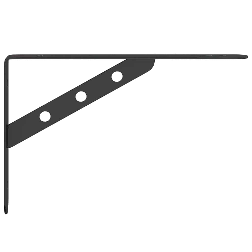 Staffe per Mensola 4 pz 23,5x2,5x15,5 cm in Acciaio Inox Nero | homemem39